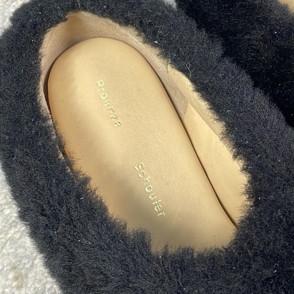 New Proenza Schouler Rondo Genuine Shearling Slip On Shoe Slide Black Fuzzy Sz 6 - Picture 7 of 14